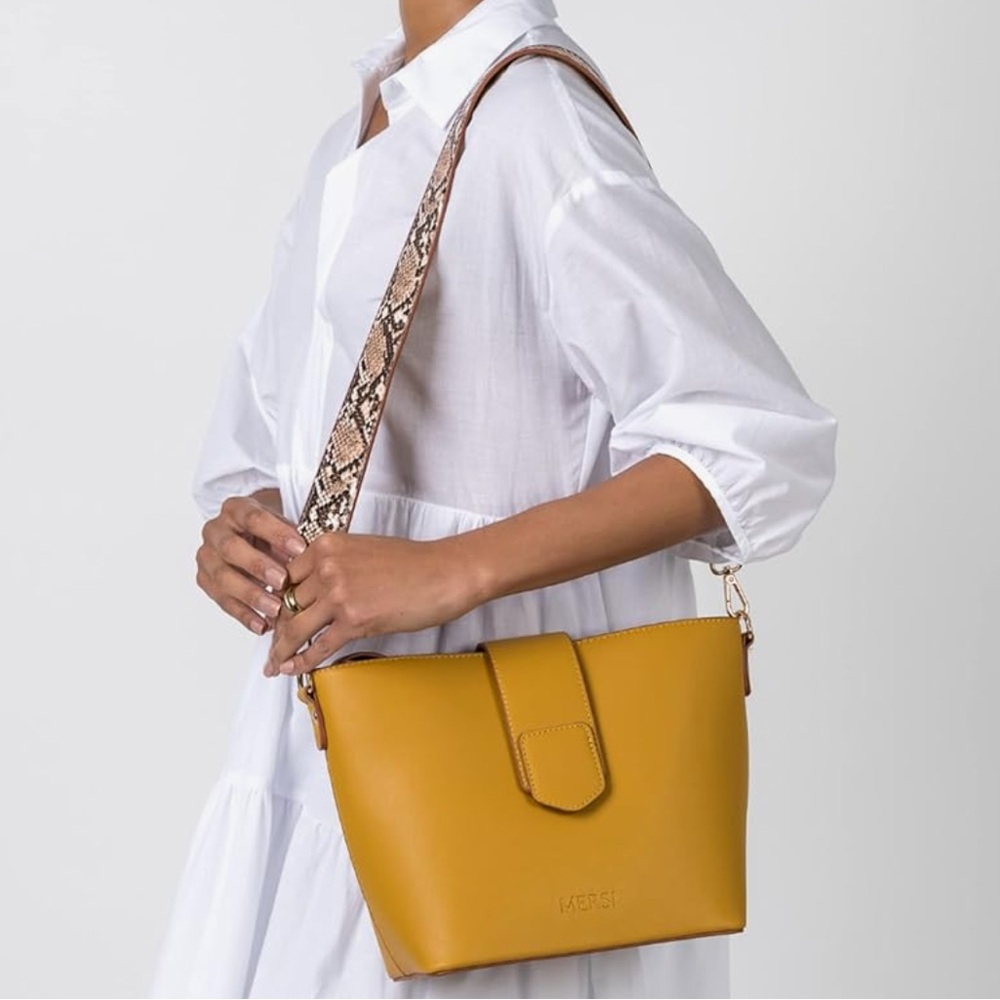 MERSI Isabel Bucket Purse Vegan Leather Bucket Bag with wallet